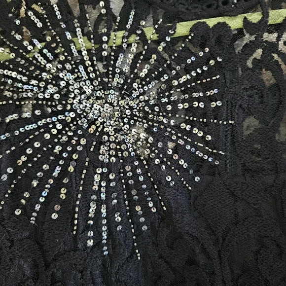 FREE PEOPLE The North Star Dress - Black Lace, Chrystal And Sequin Stars - Picture 8 of 8